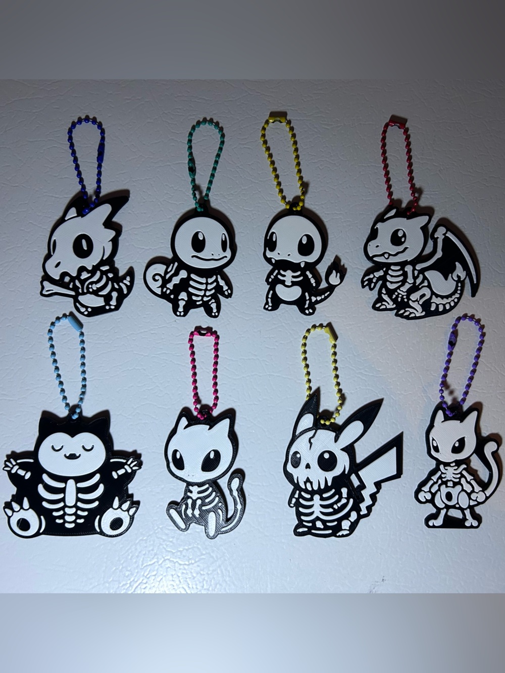New Custom Skeleton Spooky Pokemon Keychain Set (8)
